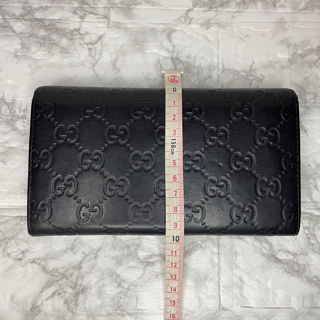 グッチ GUCCI グッチシマ 長財布 GGレザー ブラック