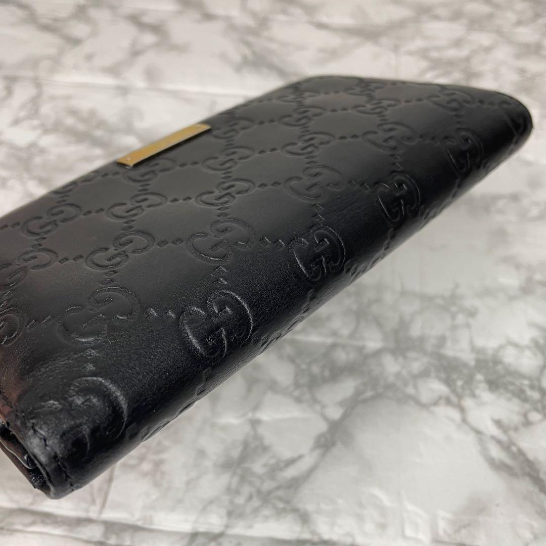 グッチ GUCCI グッチシマ 長財布 GGレザー ブラック