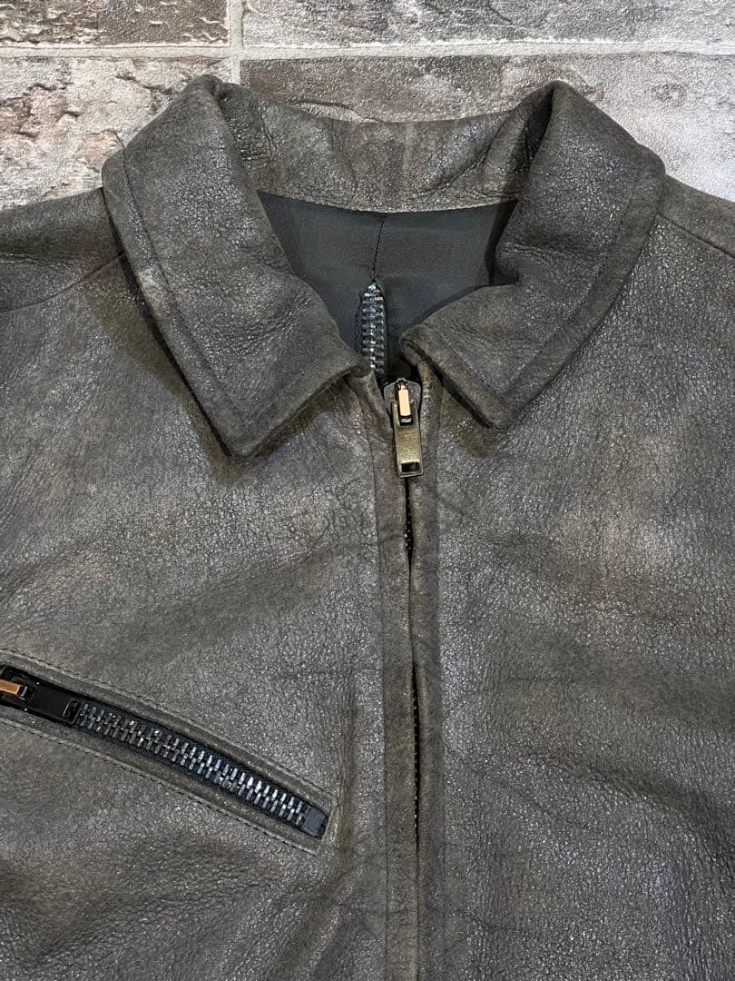 【極美品】MM6マルジェラ羊革クラックダメージ加工レザージャケット42ライダース