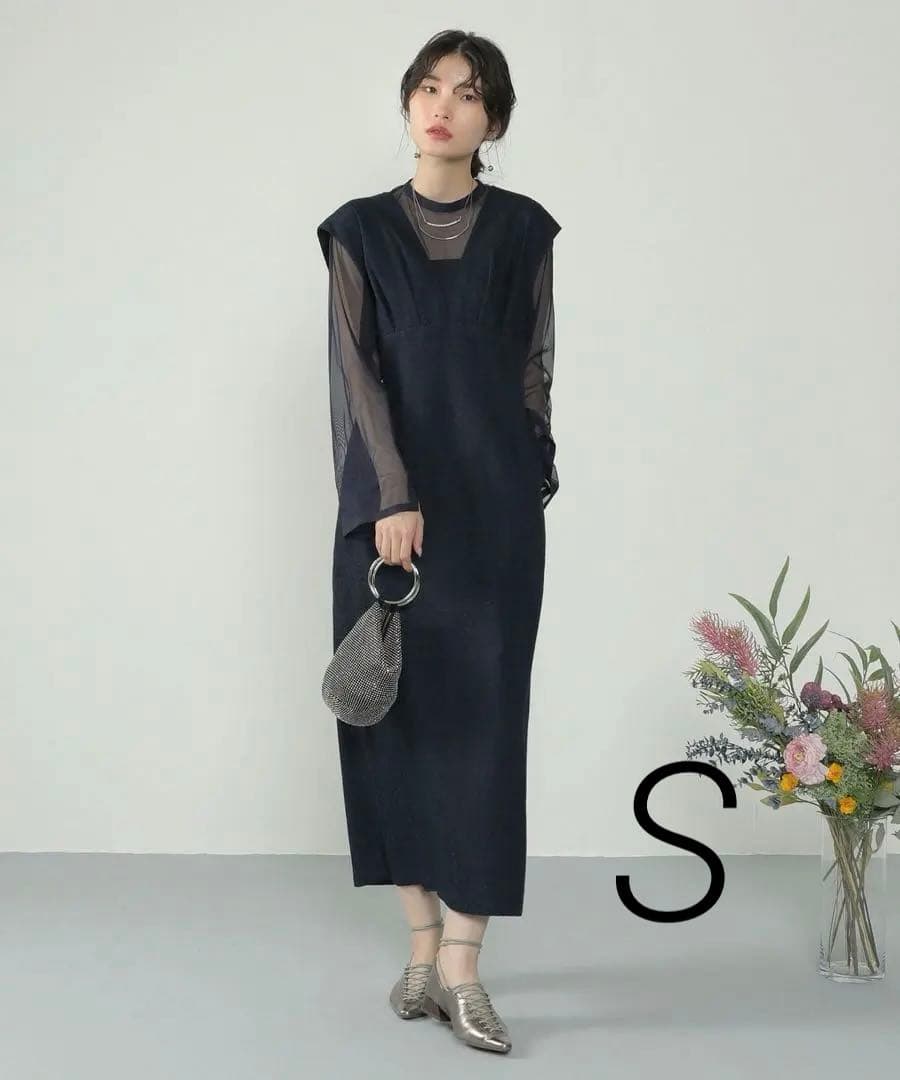 kana 【美品】ジャガード ワンピース チュール トップス 2点セット S