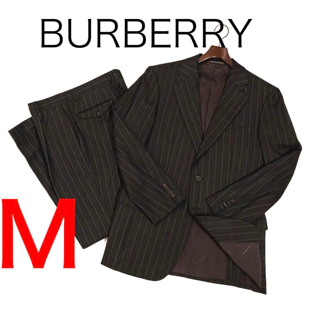 H3457◾️バーバリー　段返り3釦　ストライプスーツ
