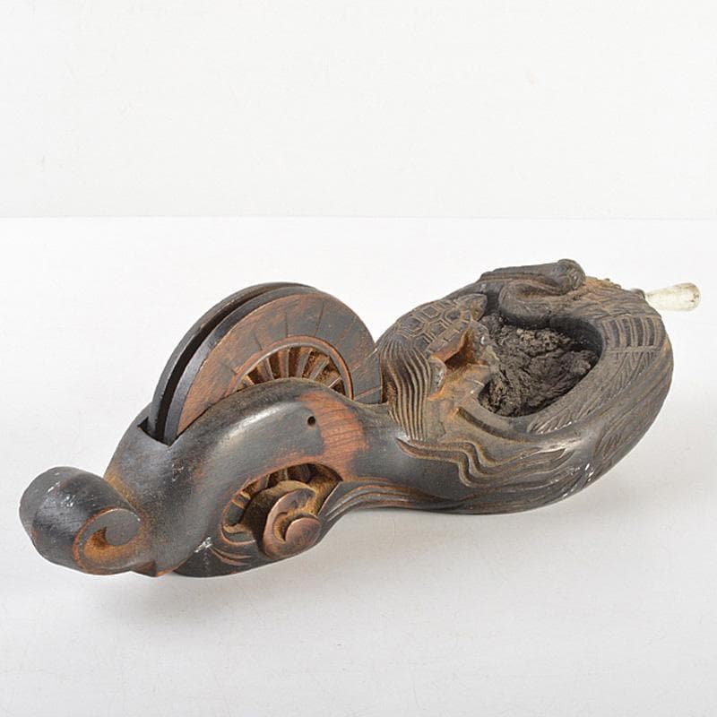 桃太郎　古民具　大工道具　 壷重刀 木彫　墨壷　M　R6610