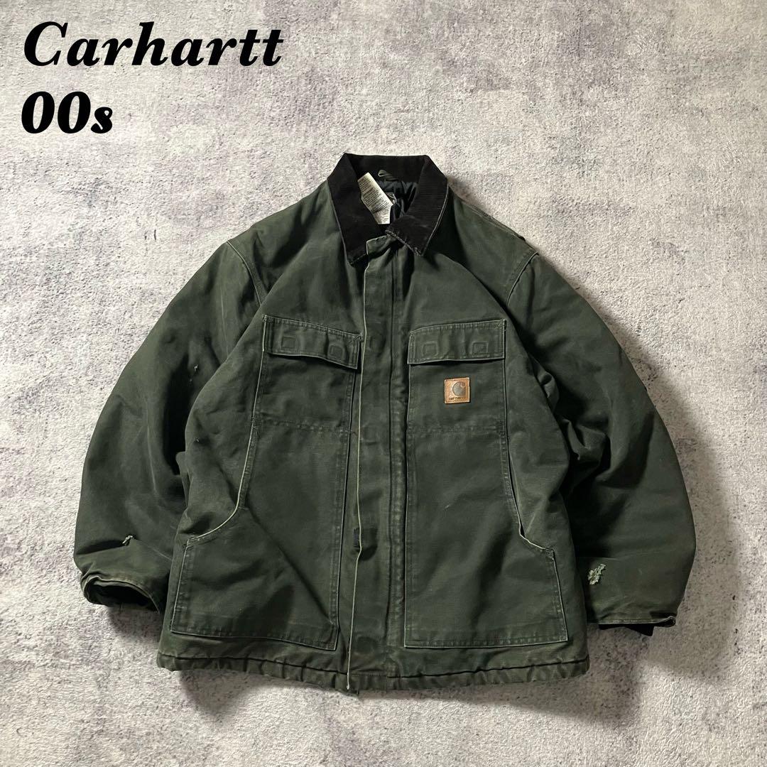 Carharttカーハート00sトラディショナルジャケットダック地裏モスグリーン