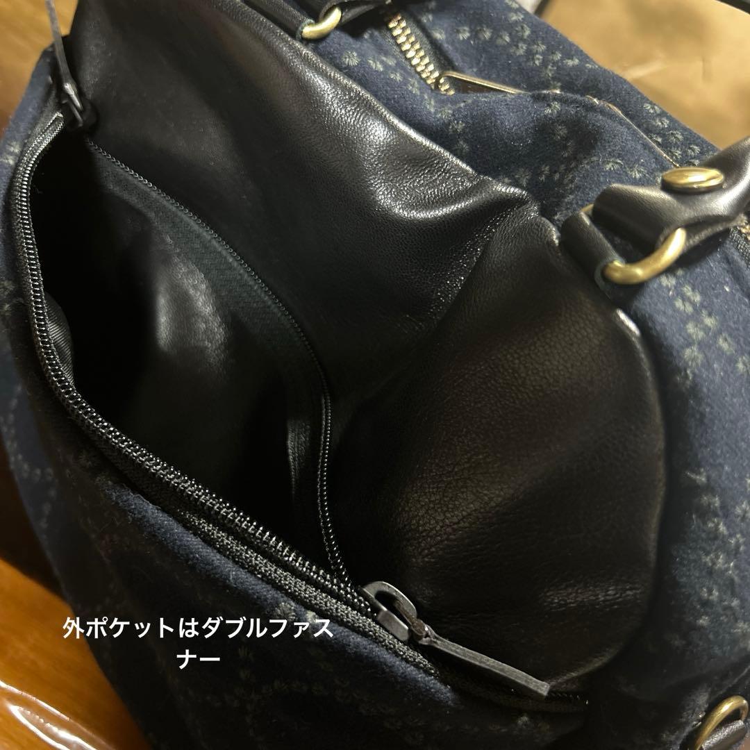 51220Eミナペルホネンハンドメイド　ブガッティ ボストンバッグ