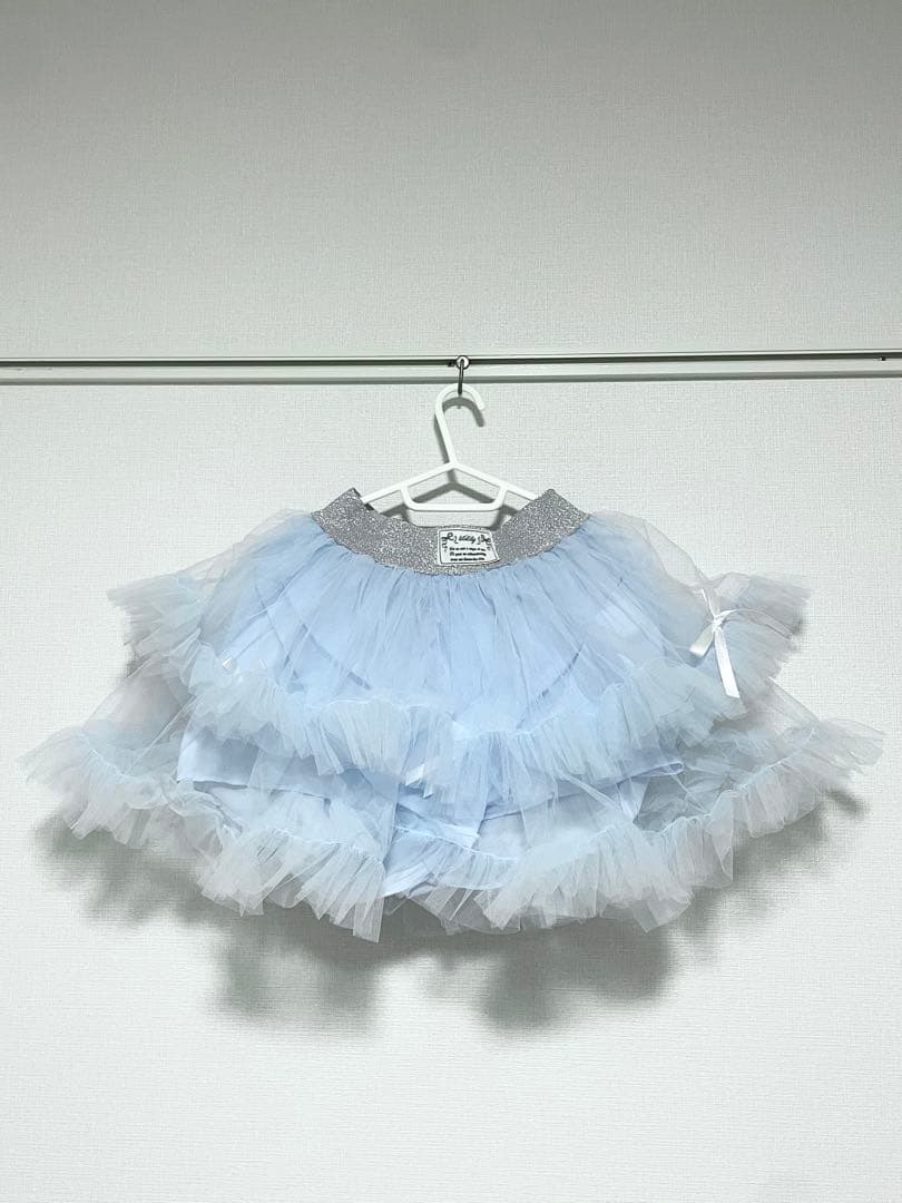 lilLilly チュールリボンショートパンツ 水色 パニエ