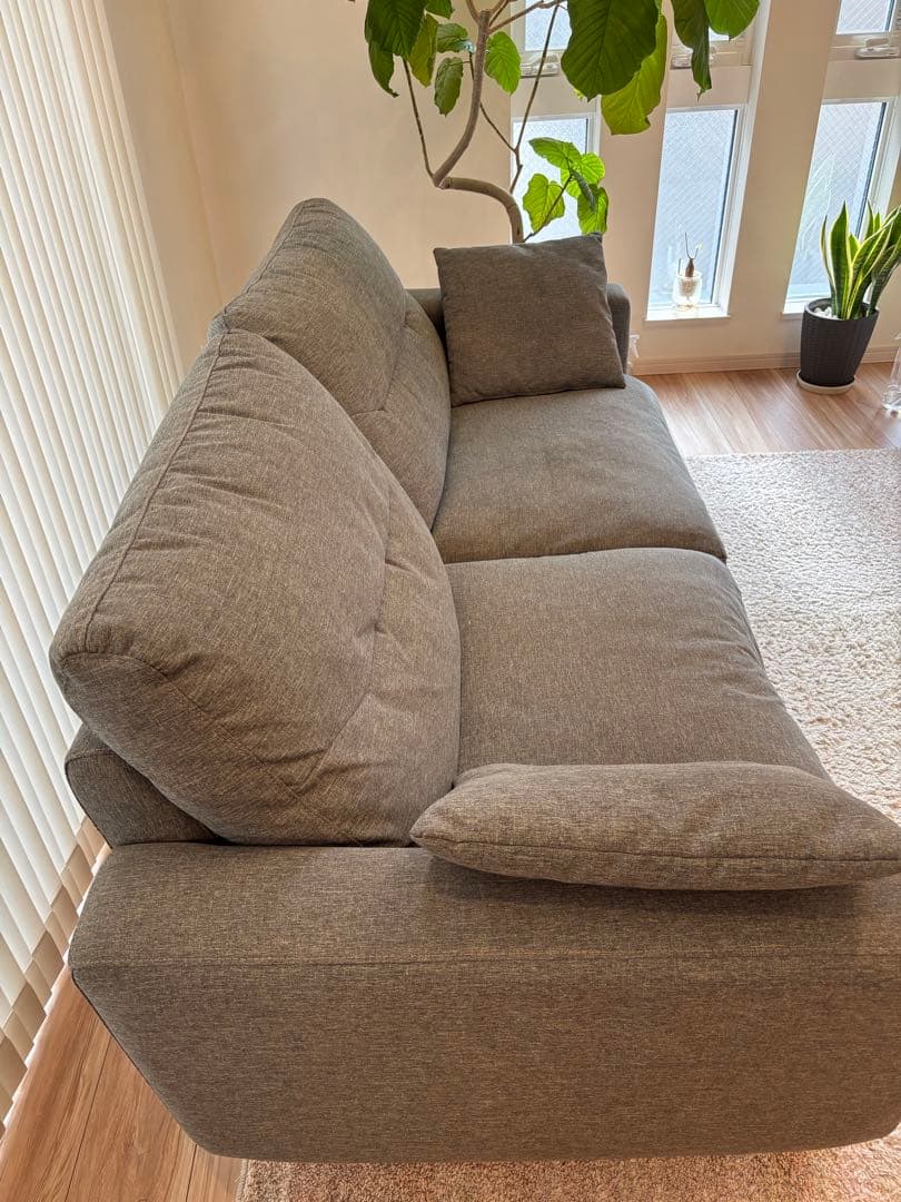 【美品,ニトリ】モダン グレー 2人掛けソファ