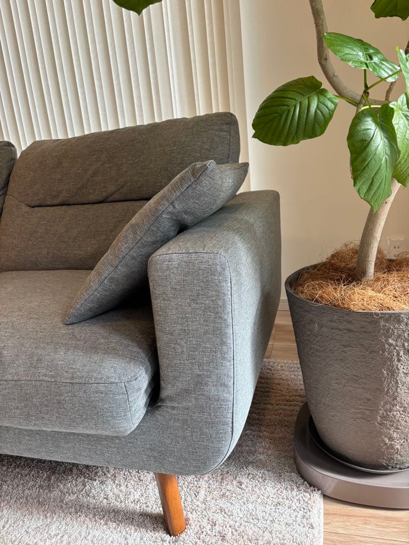 【美品,ニトリ】モダン グレー 2人掛けソファ