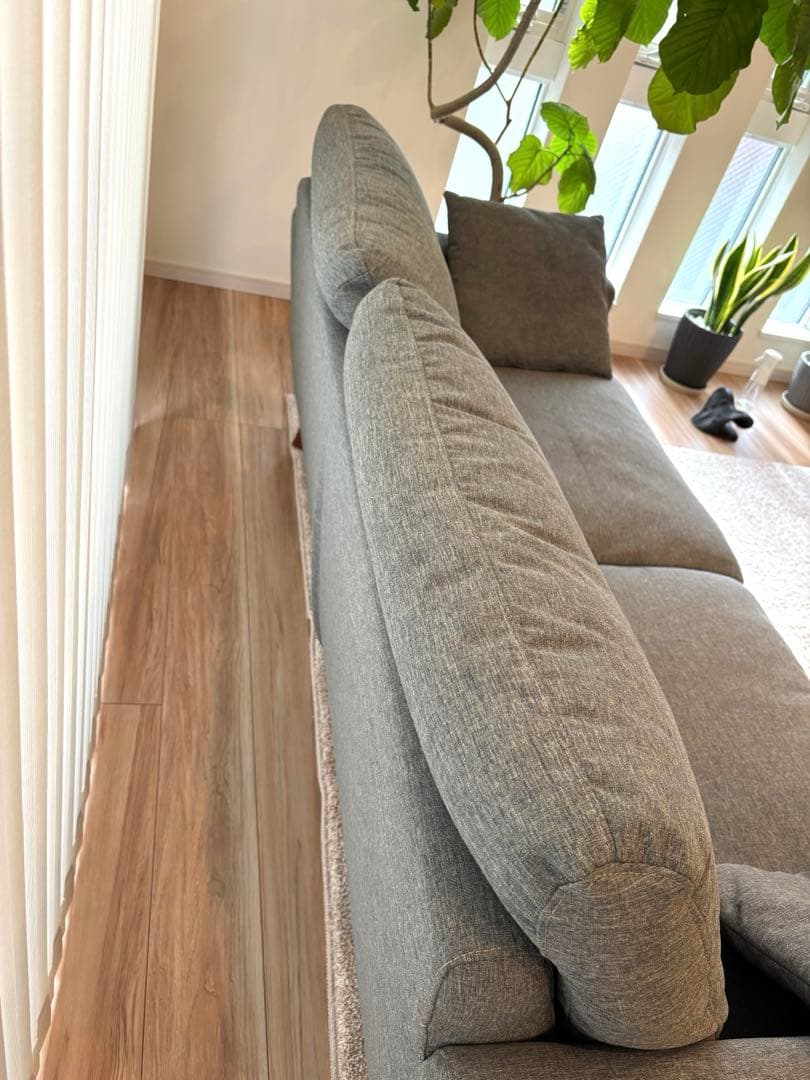 【美品,ニトリ】モダン グレー 2人掛けソファ