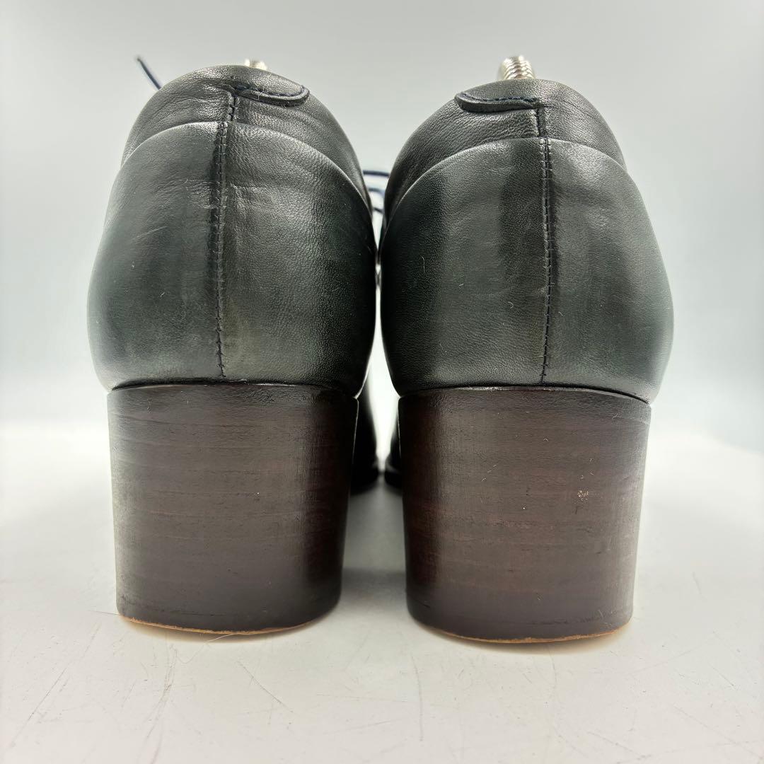 美品✨ショセ レザー レースアップ パンプス モスグリーン 23cm
