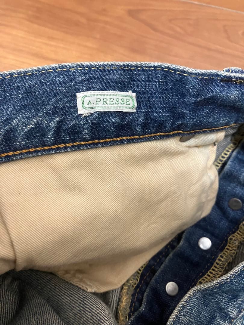 【A.PRESSE】washed denim wide pants 30