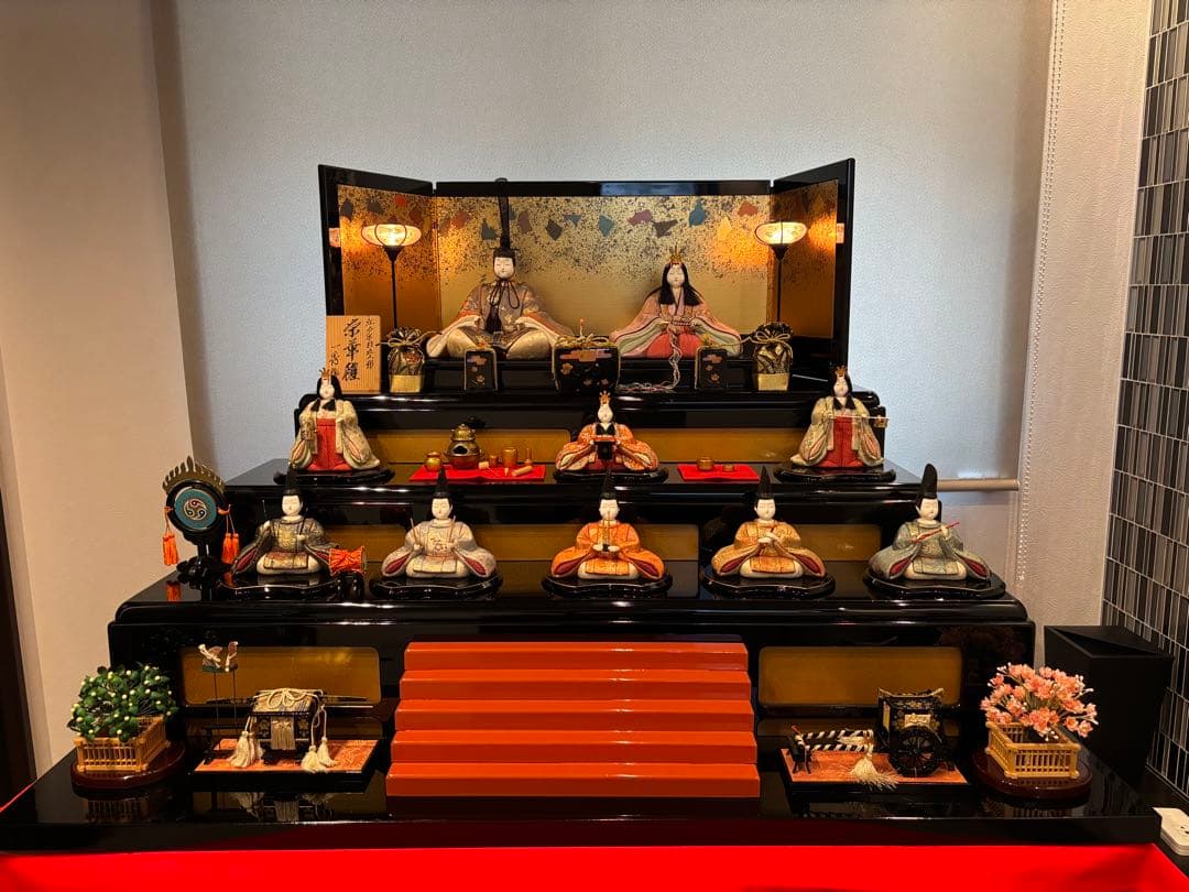 木目込み雛人形10人飾り