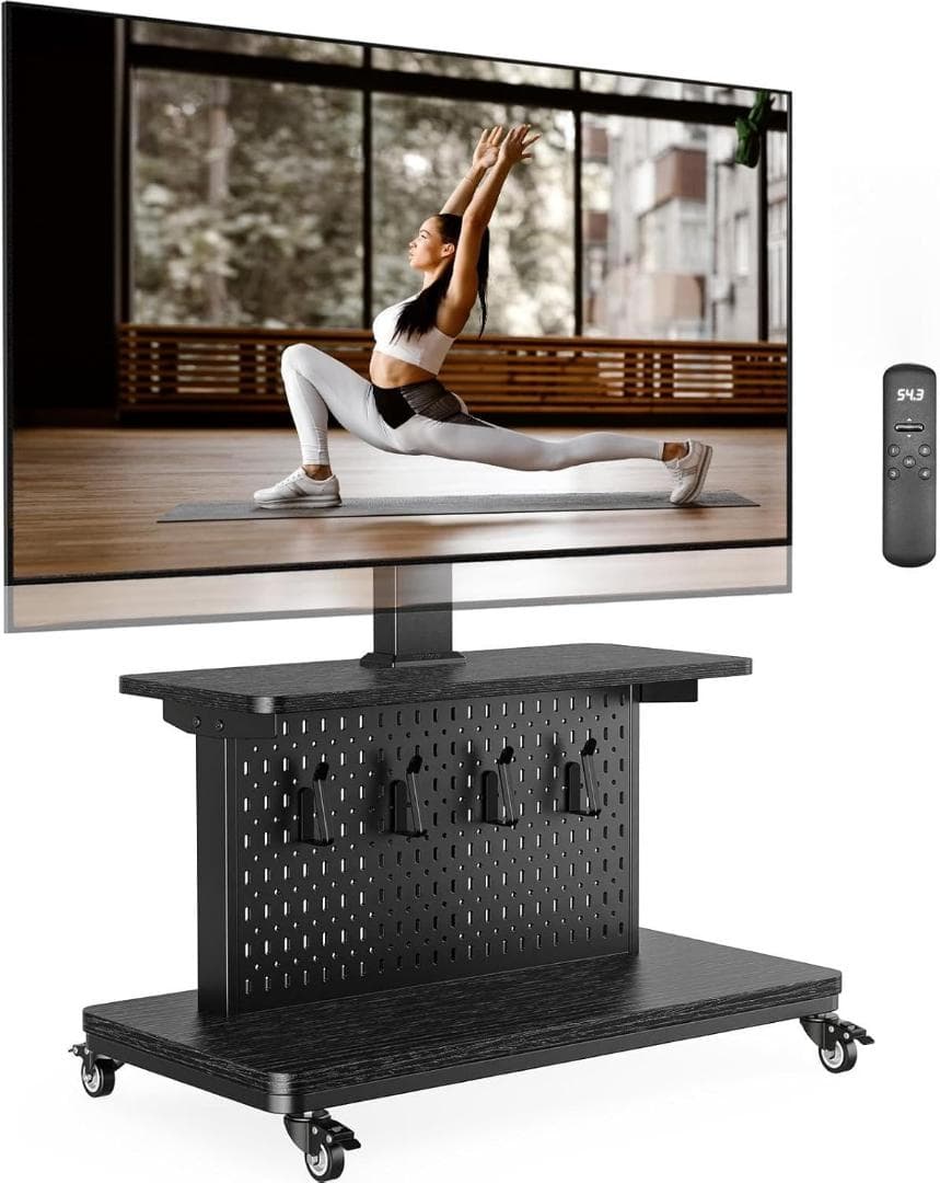 【定価26000円】電動昇降式テレビスタンド 32～80インチ対応 キャスター付