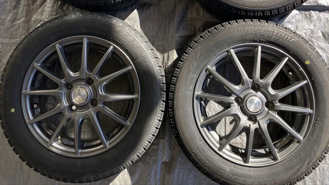①ブリジストン⭐︎155/65R14⭐︎冬⭐︎タイヤホイール2本セット