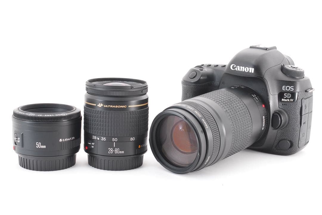 【保証付】Canon EOS 5D Mark IV標準&望遠&単焦点セット
