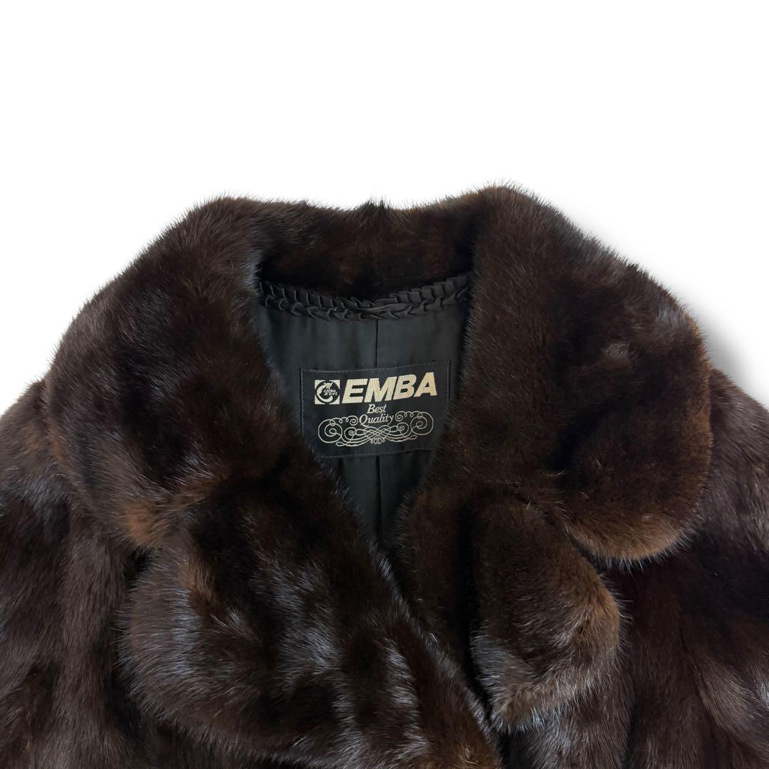 サガセレクト エンバ 2002 毛皮 ミンク ロングコート 裏地花柄　刺繍