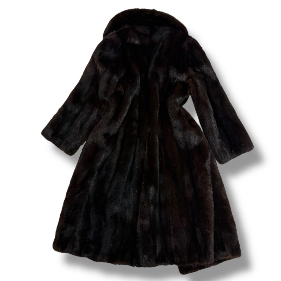 サガセレクト エンバ 2002 毛皮 ミンク ロングコート 裏地花柄　刺繍