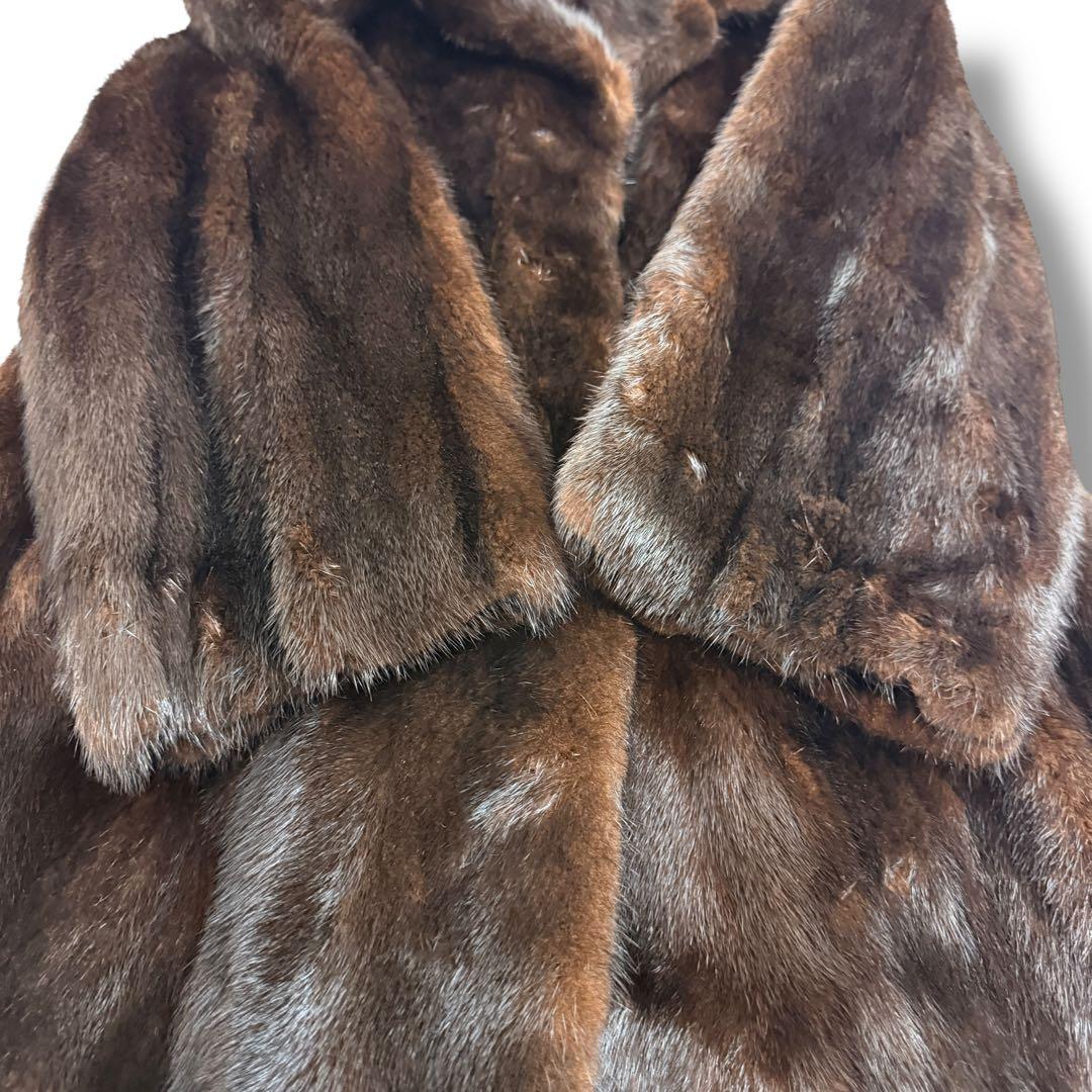 サガセレクト エンバ 2002 毛皮 ミンク ロングコート 裏地花柄　刺繍