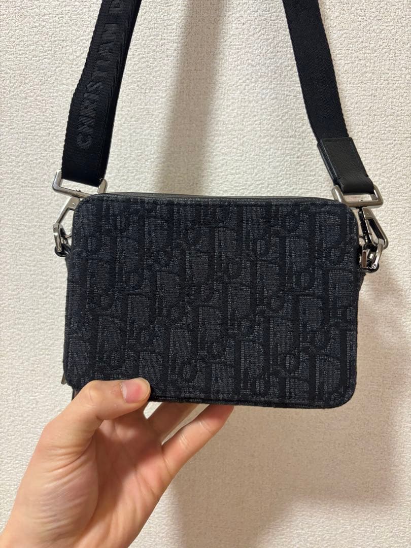 【早い者勝ち】Dior ブラック ショルダーバッグ　オブリオーク　ジャカード