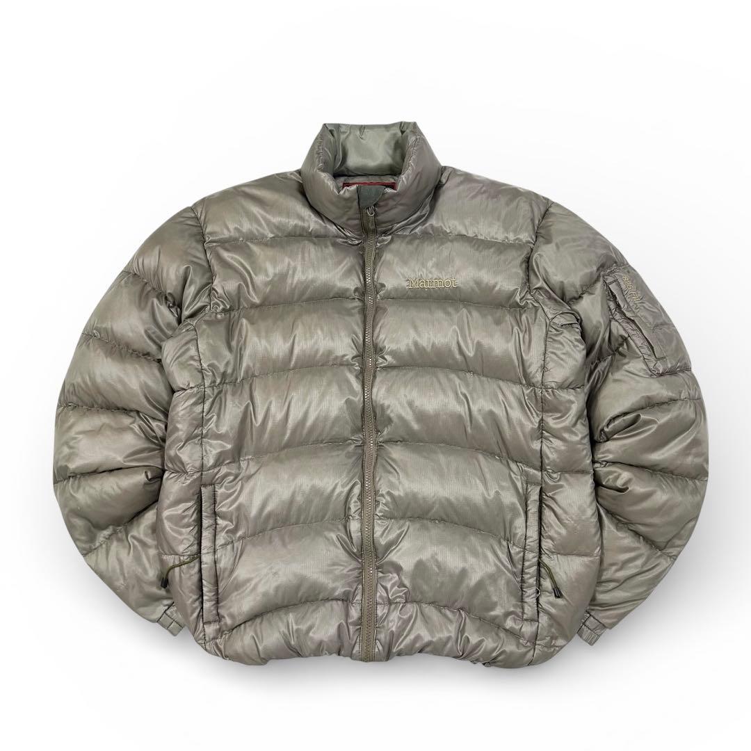 00's Marmot ダウンジャケット ドローコード付き メンズXLベージュ系