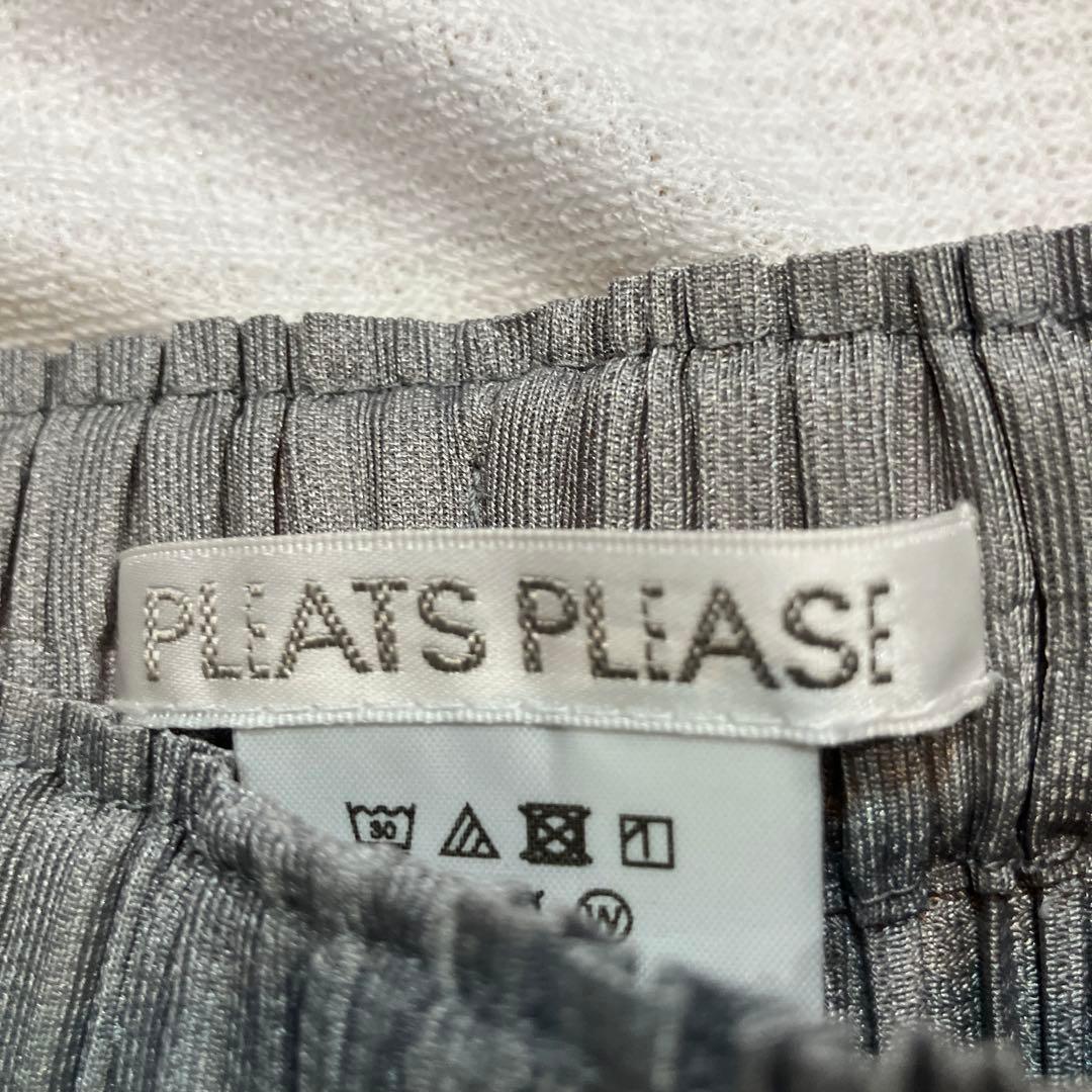 PLANTS PLEASE プリーツパンツ グレー ルーズフィット