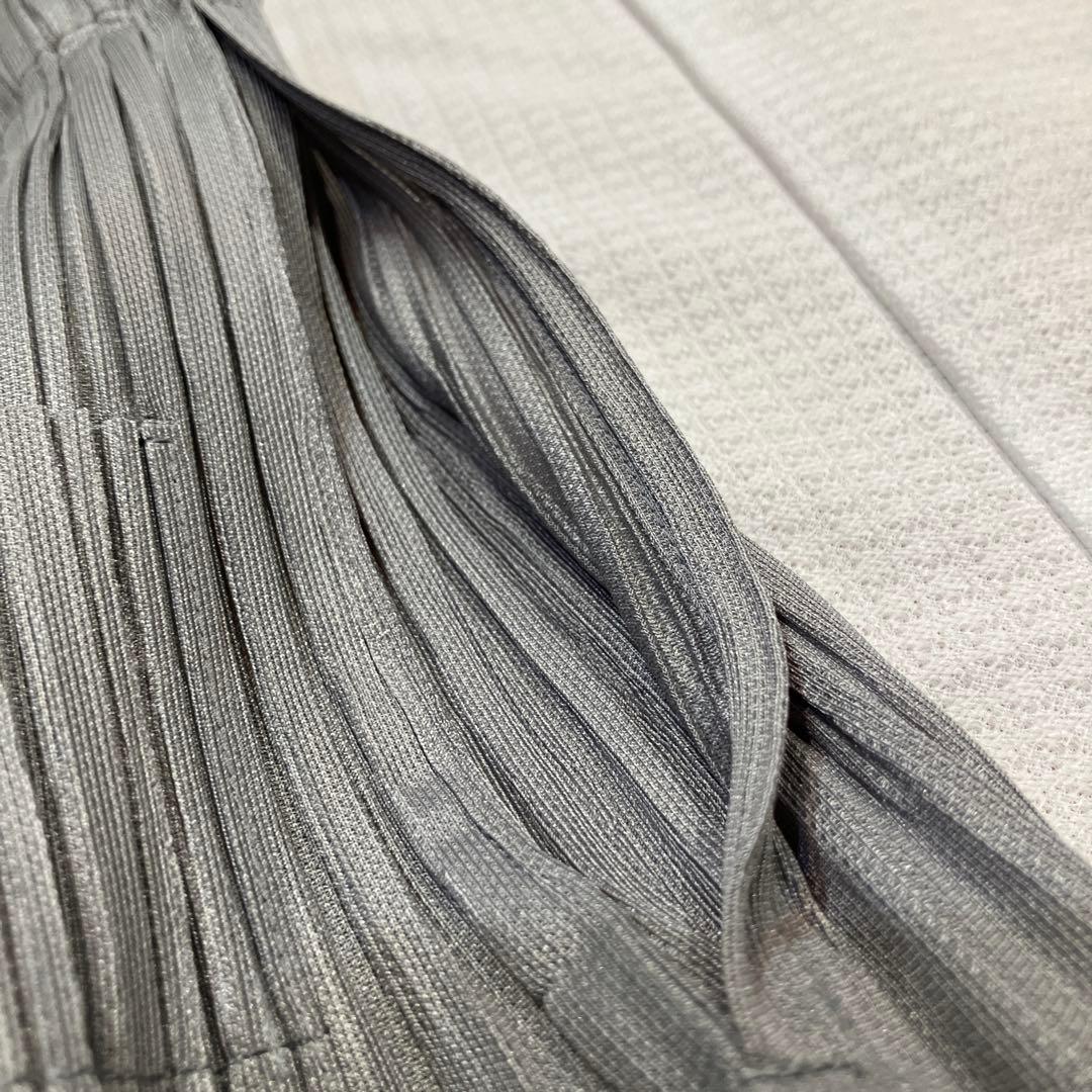 PLANTS PLEASE プリーツパンツ グレー ルーズフィット