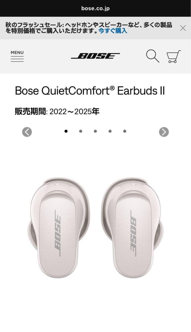 Bose QuietComfort® Earbuds II ホワイト　ケース付き