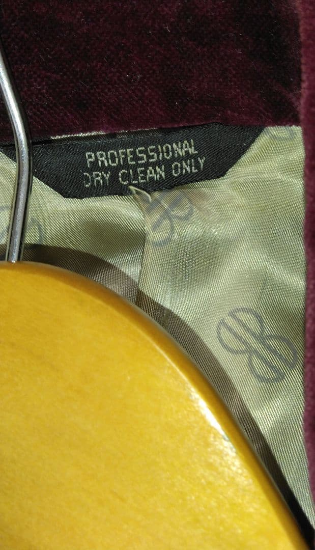 バーガンディ ベルベット テーラードジャケット