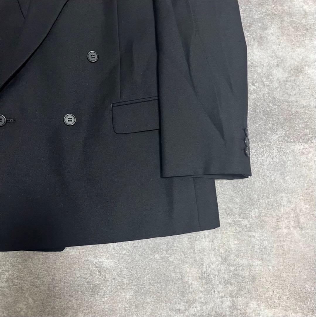 【vintage】セットアップ ダブルスーツ ブラック　成人式 ピンズ　ネクタイ
