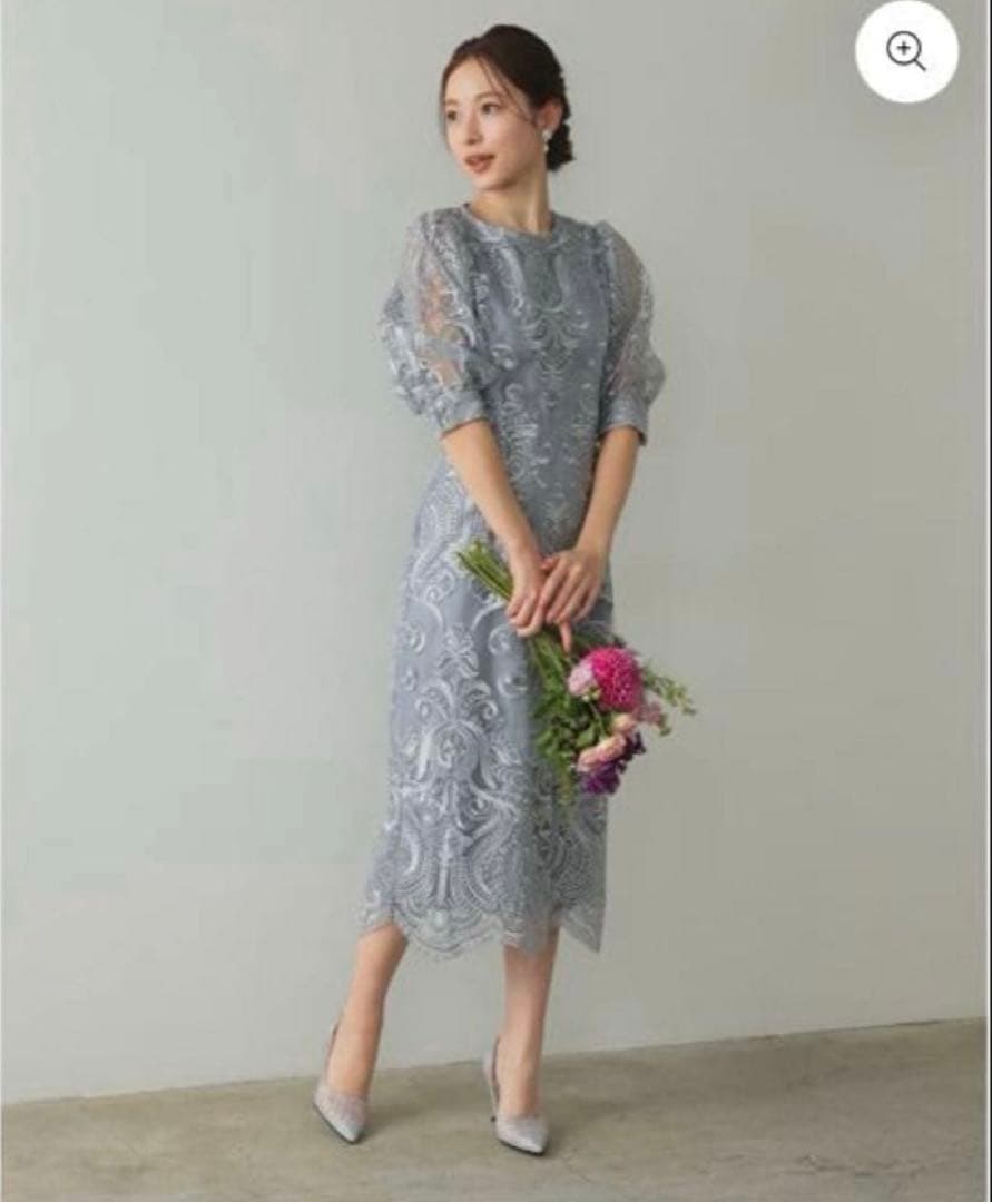 ハレモード　タグ付き　結婚式　エンブロイダリーコクーンドレス