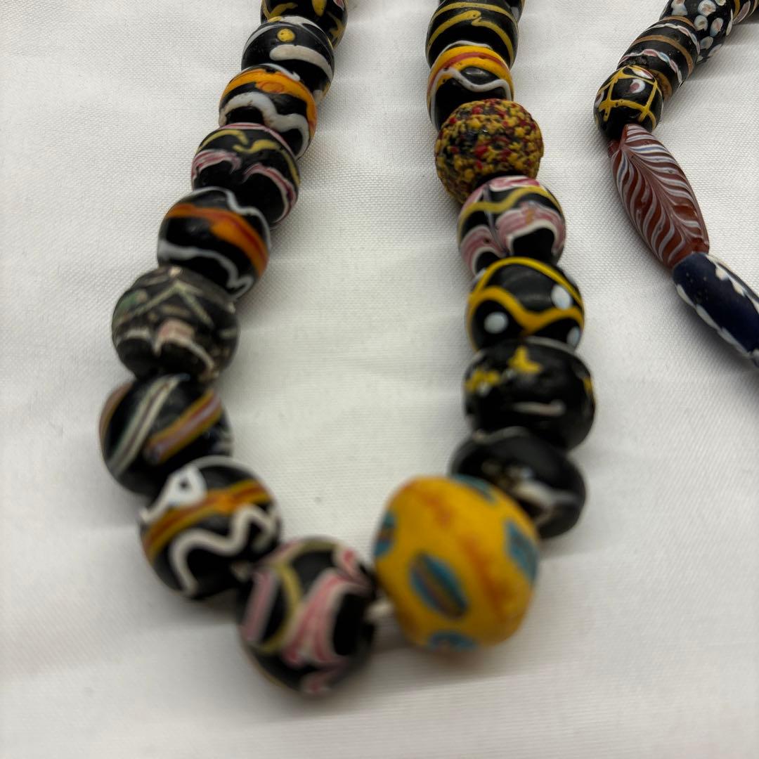 ヴェネチアントレードビーズミックス一連 とんぼ玉 アンティーク パーツ ガラス