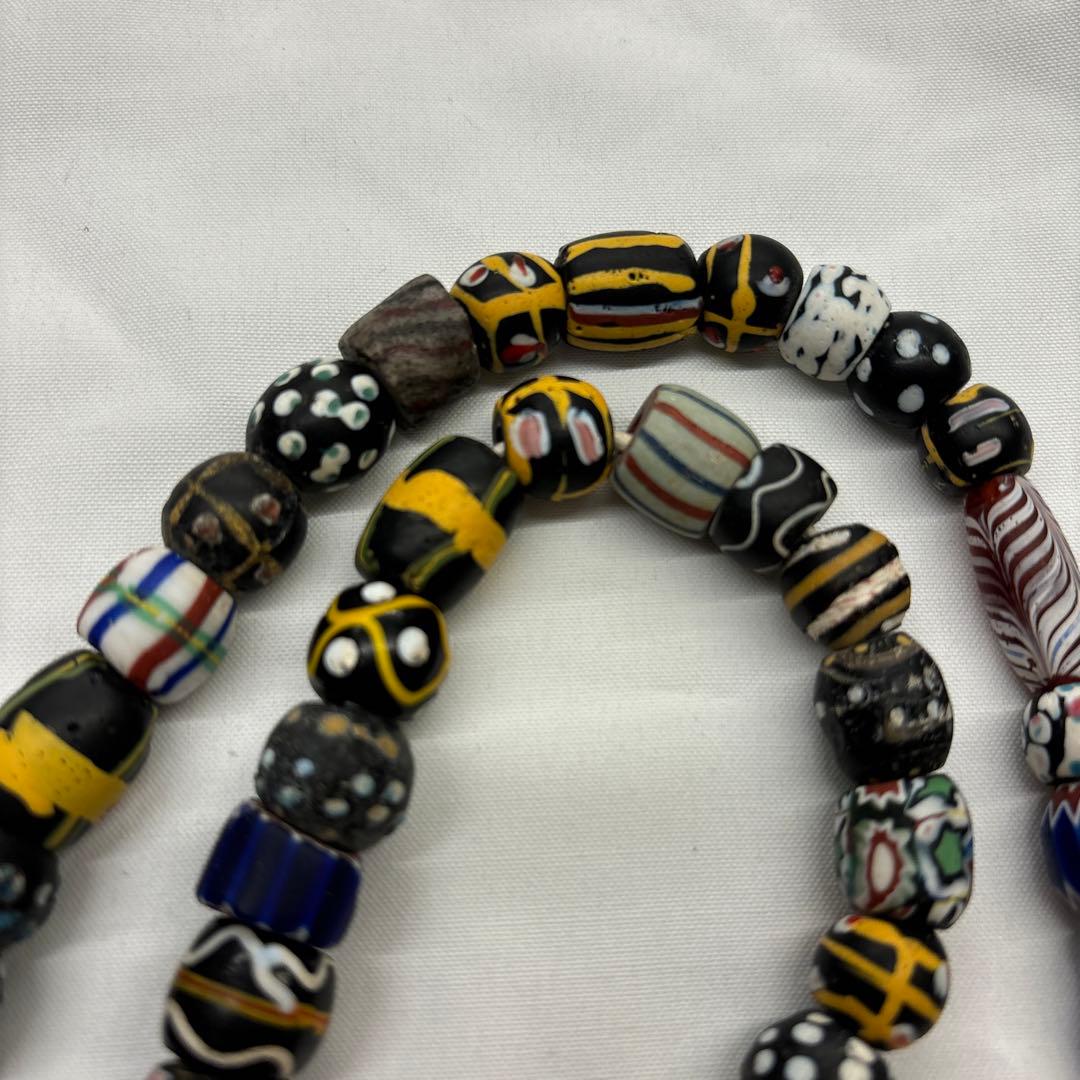 ヴェネチアントレードビーズミックス一連 とんぼ玉 アンティーク パーツ ガラス