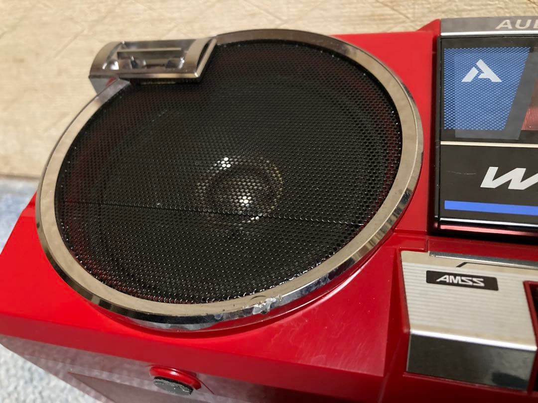 懐かしいレアサンヨーWV-2 赤色 ラジカセ オートリバースジャンク品