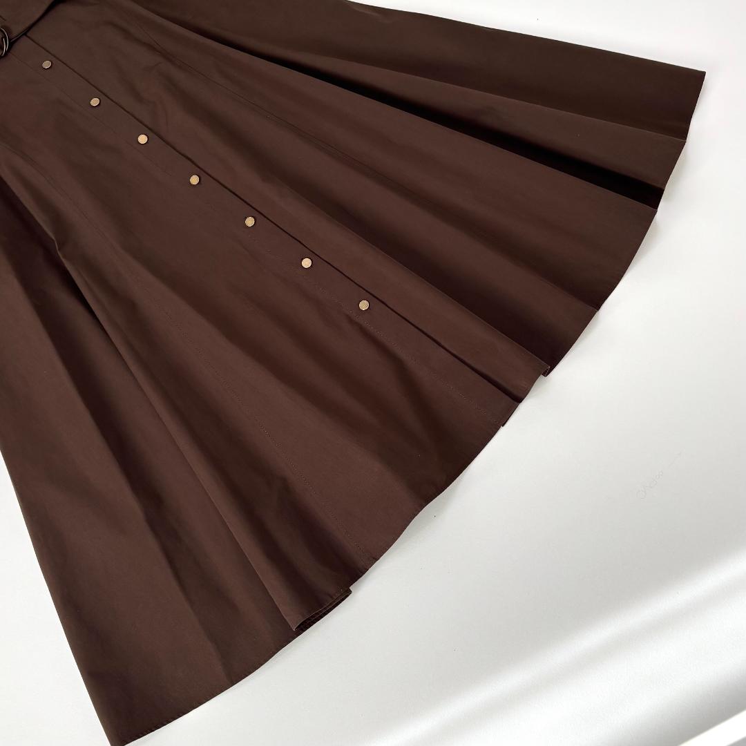 新品タグ付✨アンタイトル Oggi掲載 2WAYフレアシャツドレス ブラウン　S