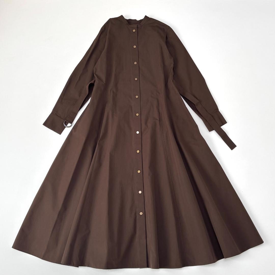 新品タグ付✨アンタイトル Oggi掲載 2WAYフレアシャツドレス ブラウン　S