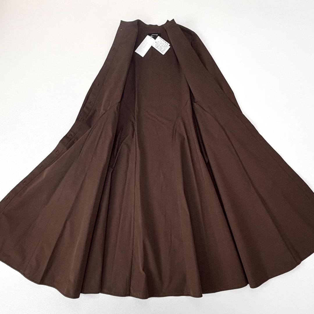 新品タグ付✨アンタイトル Oggi掲載 2WAYフレアシャツドレス ブラウン　S