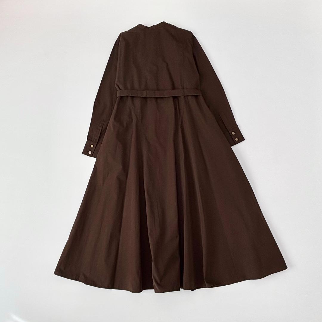 新品タグ付✨アンタイトル Oggi掲載 2WAYフレアシャツドレス ブラウン　S