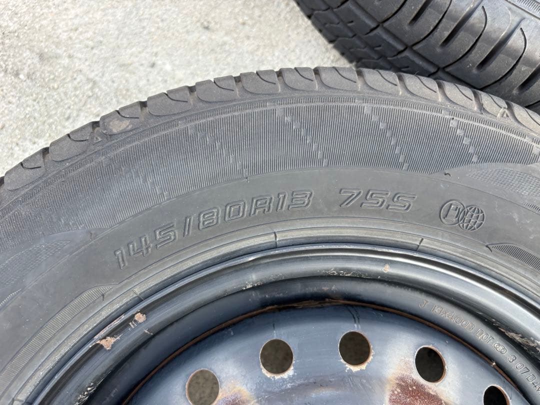 スズキ純正13インチスチールホイール/サマータイヤ4本セット