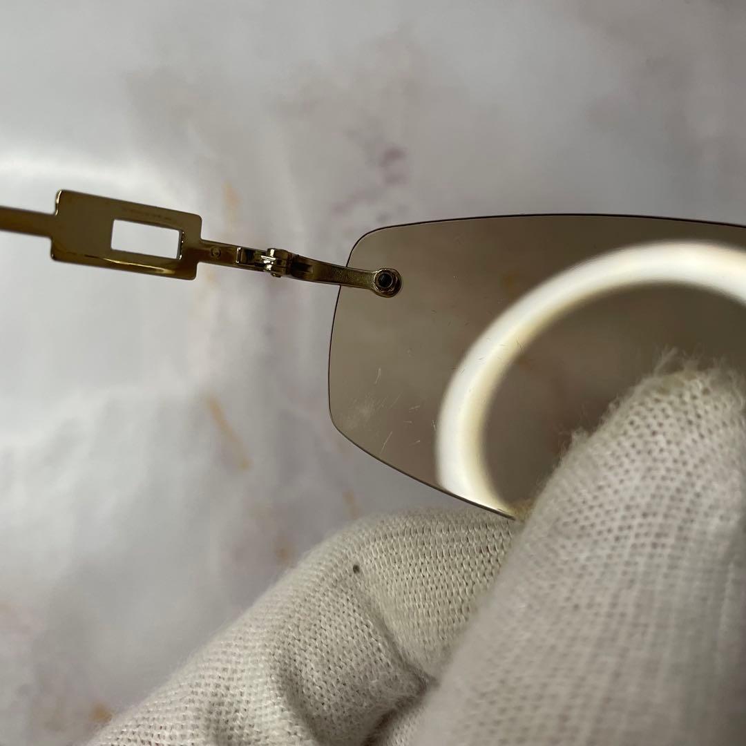 GUCCI グッチ ラインストーン Y2K リムレス サングラス ケース付き