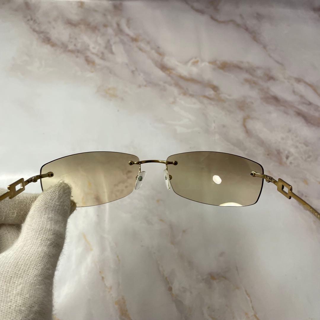 GUCCI グッチ ラインストーン Y2K リムレス サングラス ケース付き