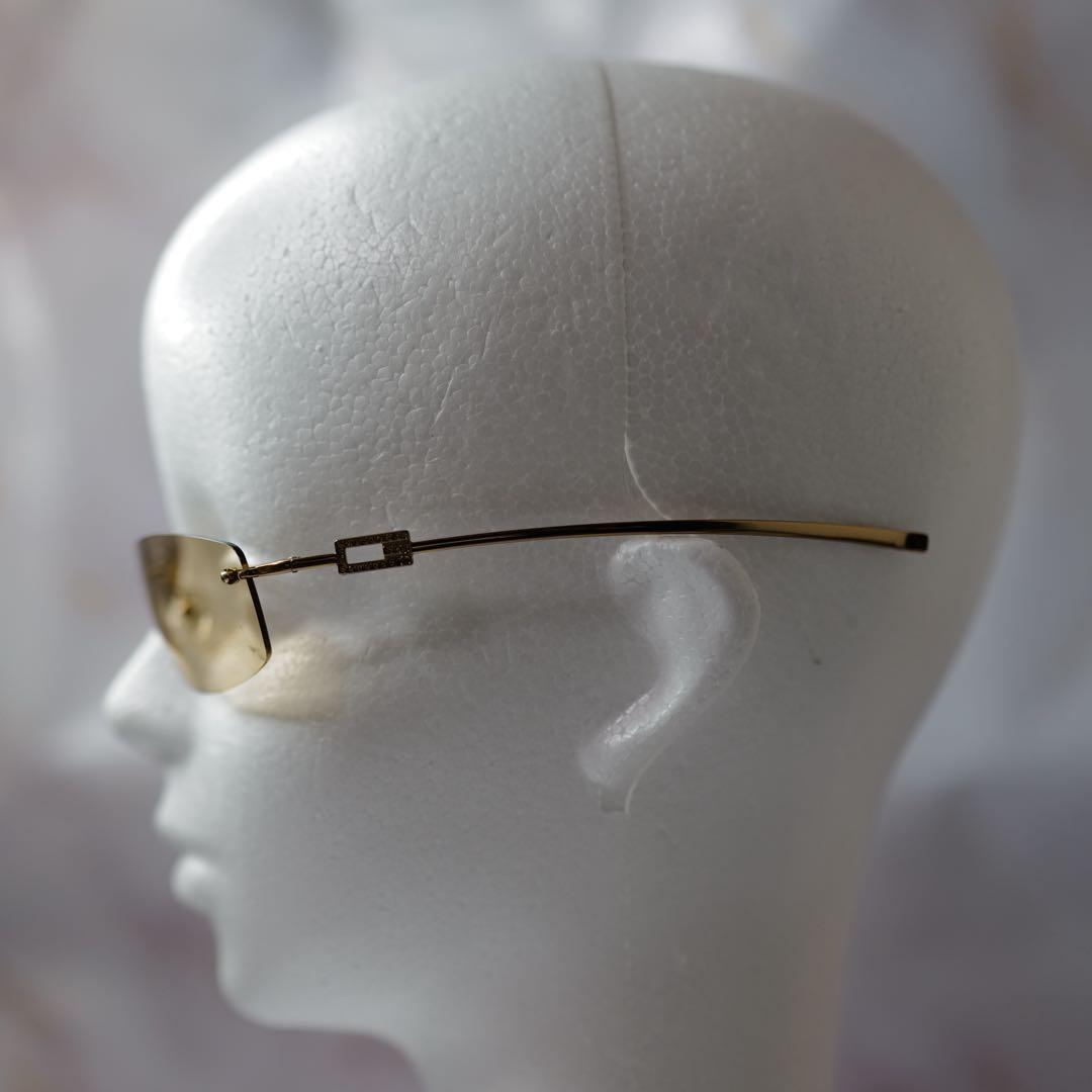 GUCCI グッチ ラインストーン Y2K リムレス サングラス ケース付き