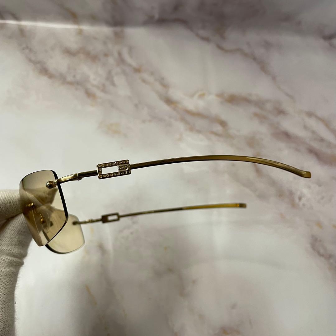 GUCCI グッチ ラインストーン Y2K リムレス サングラス ケース付き