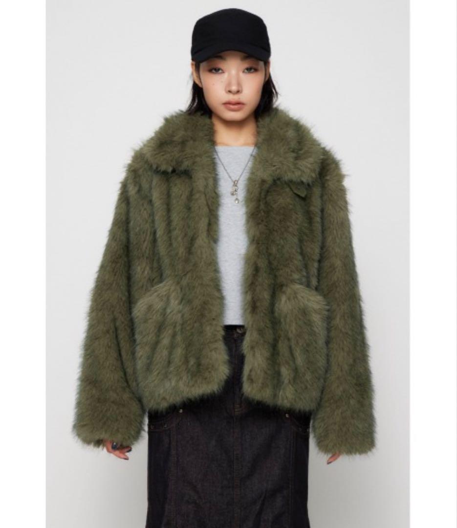 laguagemカーキ　ファーコート