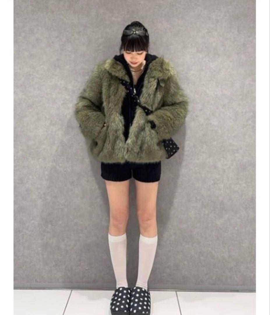 laguagemカーキ　ファーコート