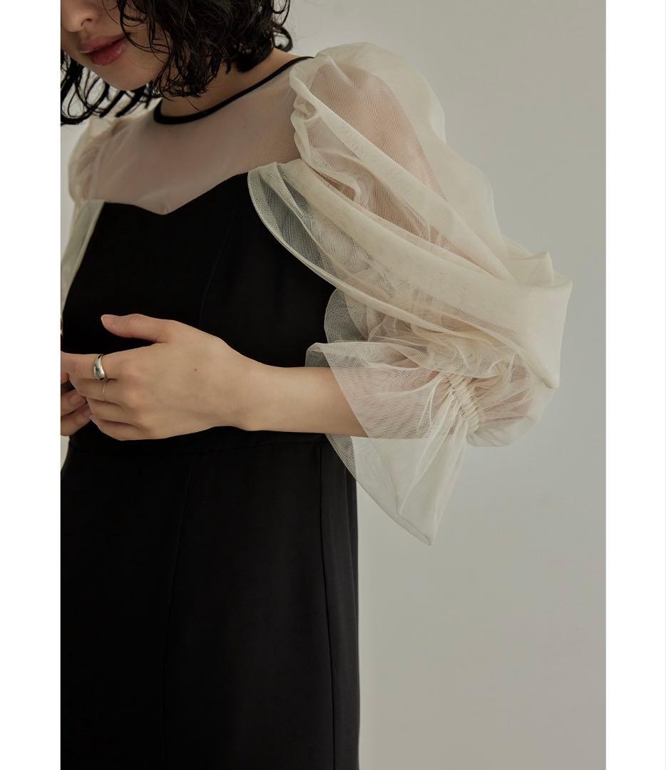 niana チュールオフショルダードレス