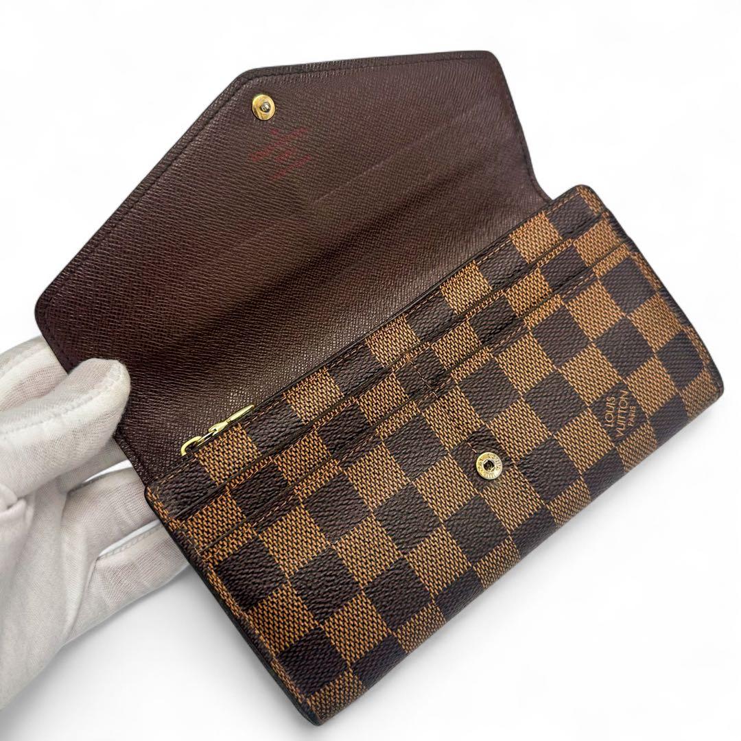 【極美品】ルイヴィトン 新型ポルトフォイユ サラ ダミエエベヌ 2つ折り長財布