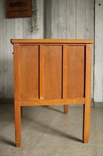 古い木製の机　引き出し2杯　作業台　ワークデスク　テーブル　古家具　アンティーク