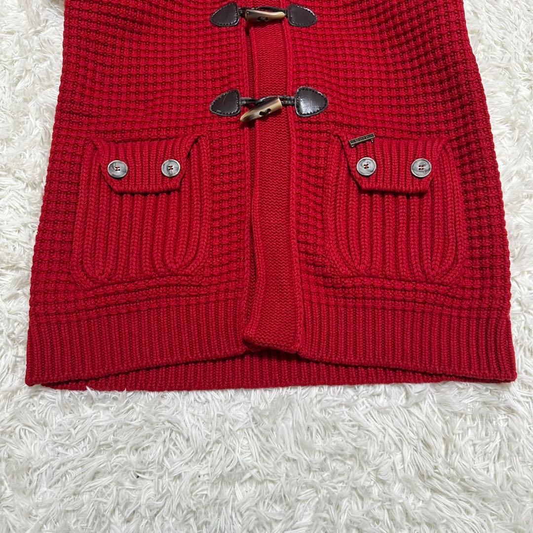 希少カラー バーク ダッフルコート 編み込みジャケット アウター 肉厚 イタリア