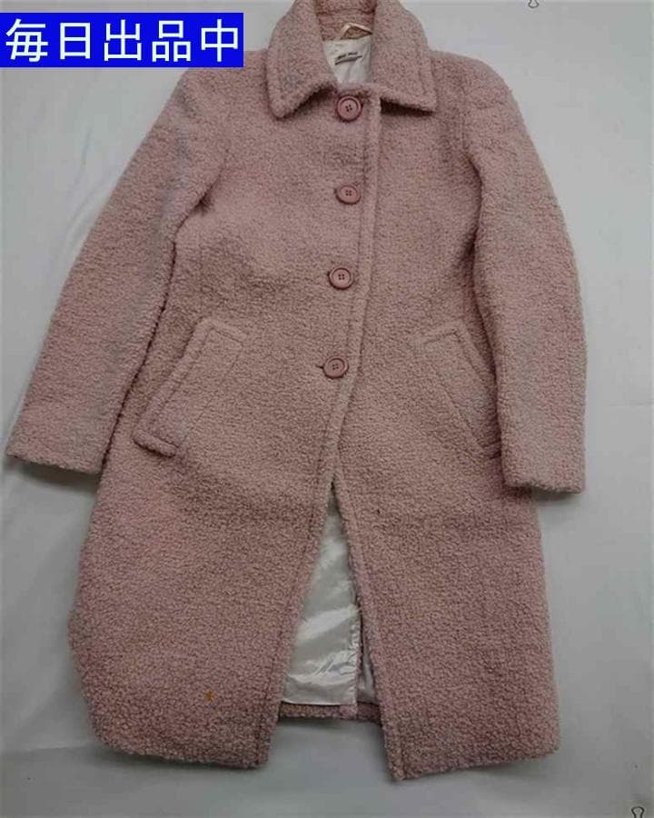 ♡ミュウミュウ ブークレウールコート ピンク系 サイズ40 レディース