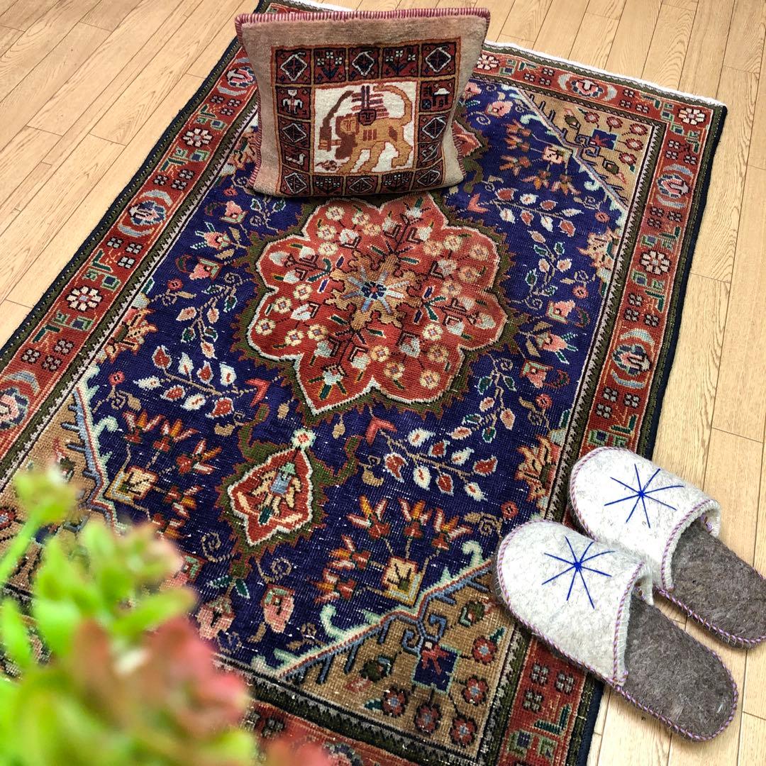 ペルシャ絨毯 ヴィンテージラグ 147×97cm 手織り オールドpersia