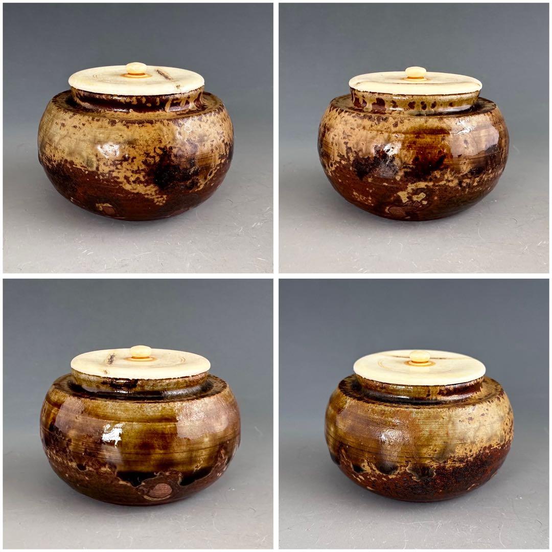 茶道具　丹波　大海　茶入　石田陶春　共箱　仕服二個入り　茶会　濃茶